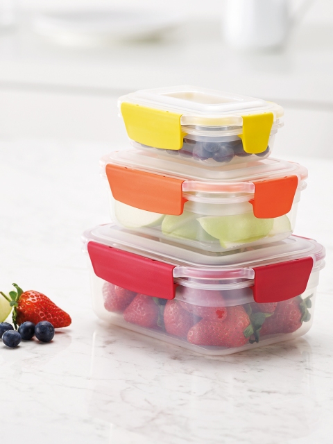 Joseph Joseph Multicoloured Nest Lock 3 Piece Container Set, Orange
