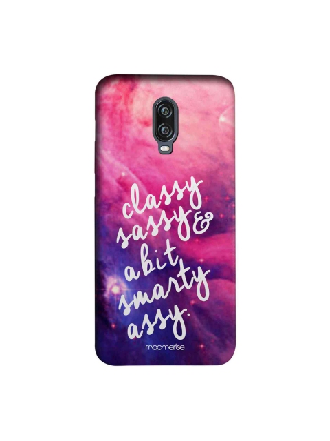 macmerise Pink & White Smarty Assy OnePlus 6T Back Case