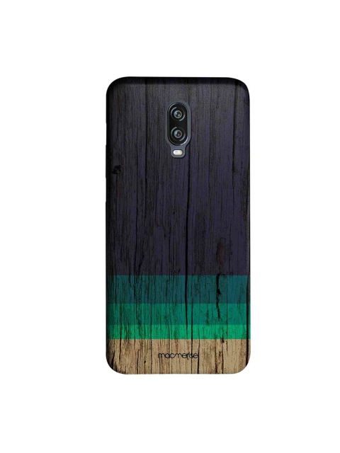 macmerise Blue & Grey Wood Stripes Sublime OnePlus 6T Back Case