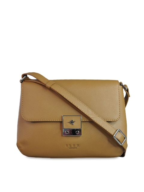 ILEX Camel Brown Solid Leather Sling Bag