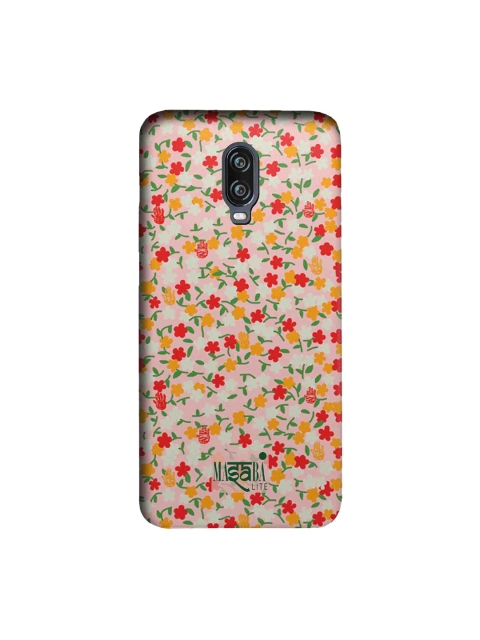 macmerise Pink & Red Masaba Dense Floral OnePlus 6T Back Case
