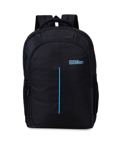 Billion Unisex Black & Blue Textured Backpack