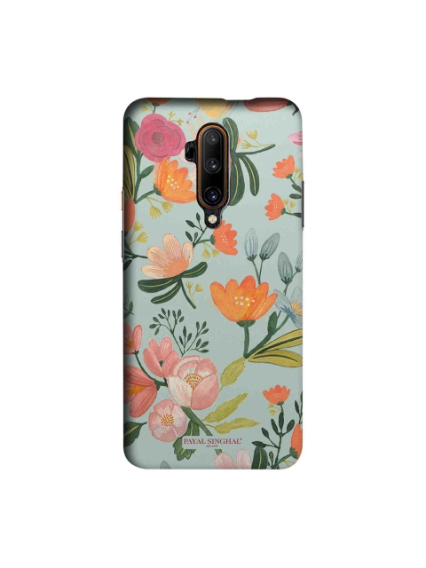 macmerise Blue & Green Payal Singhal Aqua Handpainted Flower Sublime OnePlus 7T Pro Back Case