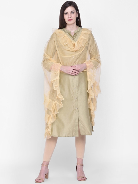 Dupatta Bazaar Beige Solid Dupatta