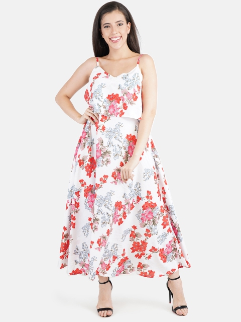 Indietoga Women Multicoloured Printed Fit and Flare Dress, Multi