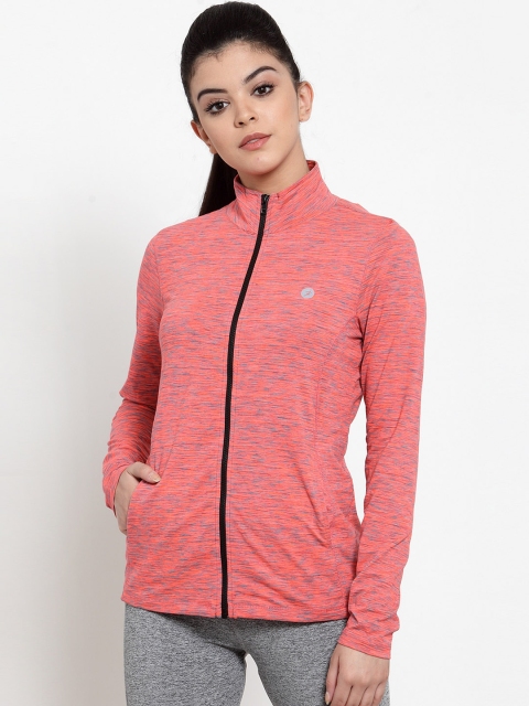 BUKKUM Women Orange & Grey Solid Sweatshirt