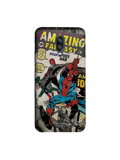 macmerise Grey & Red Marvel Comics Spidey Sublime OnePlus 6T Back Case
