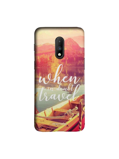 macmerise Pink & Yellow When In Doubt Travel OnePlus 7 Back Case