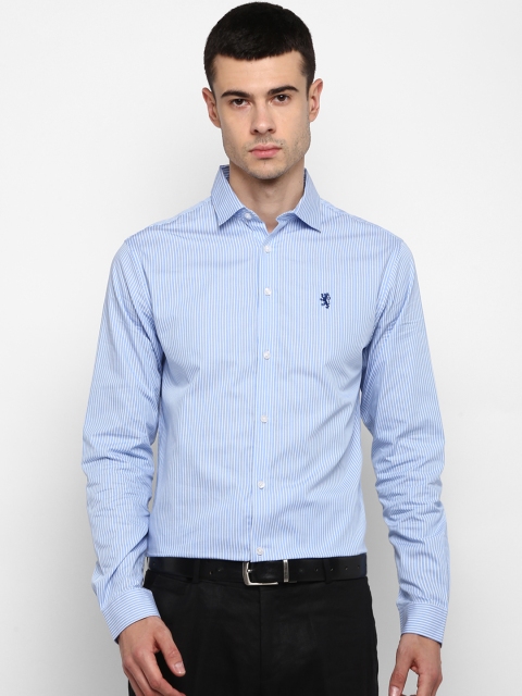Red Tape Men Blue & White Regular Fit Striped Formal Shirt
