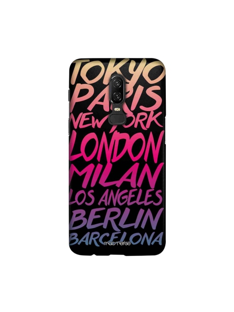 macmerise Black & Pink Fashion Cities Printed Sublime OnePlus 6 Back Case