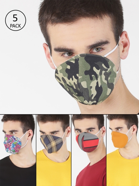 Blue Saint Unisex Pack of 5 Pcs Multicoloured Reusable 2-Ply Protective Outdoor Masks, Multi
Blue Saint Unisex Pack of 5 Pcs Multicoloured Reusable 2-Ply Protective Outdoor Masks, Multi