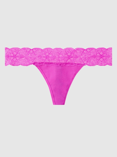 La Senza Women Magenta Solid Cotton Thongs 11142983-0WE9
