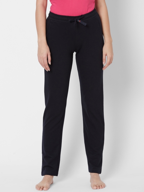 Sweet Dreams Women Black Solid Mid-Rise Lounge Pants