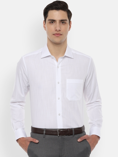 Louis Philippe Men White Classic Regular Fit Solid Formal Shirt