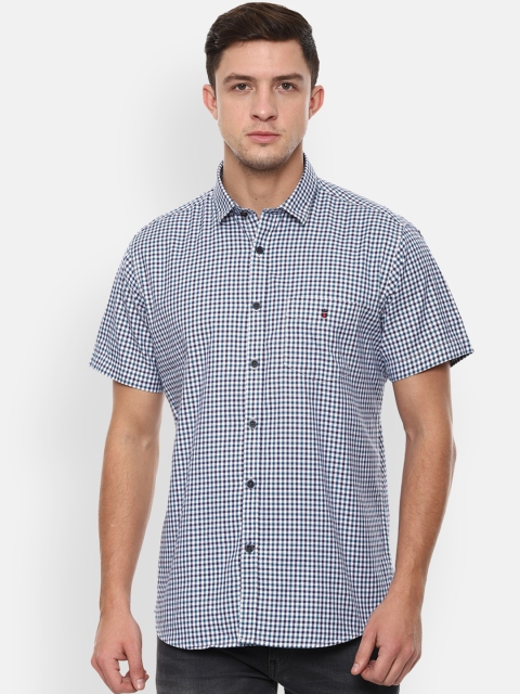 Louis Philippe Sport Men Teal Slim Fit Checked Casual Shirt