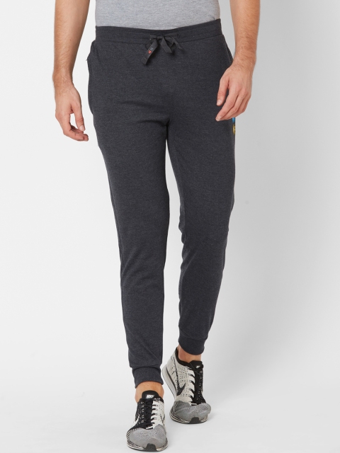 Sweet Dreams Men Charcoal Grey Solid Joggers