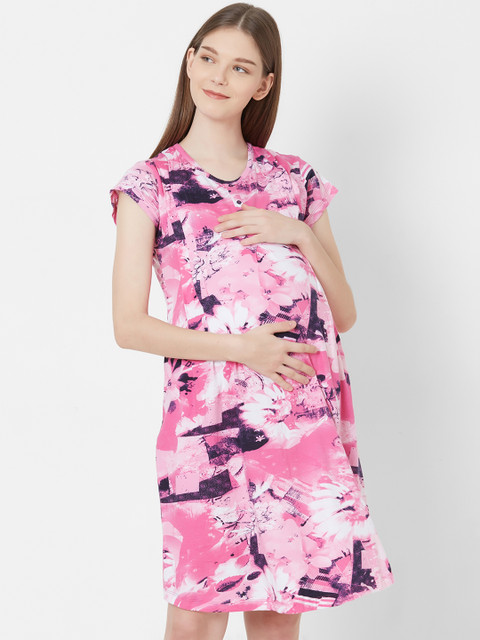 Juliet Pink & White Printed Cotton Maternity Sleep Shirt
Juliet Pink & White Printed Cotton Maternity Sleep Shirt