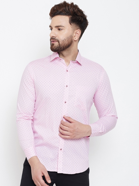 Spirit Men Pink Regular Fit Printed Casual Shirt