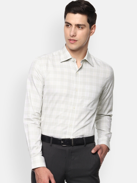 Louis Philippe Men Beige Classic Regular Fit Checked Formal Shirt