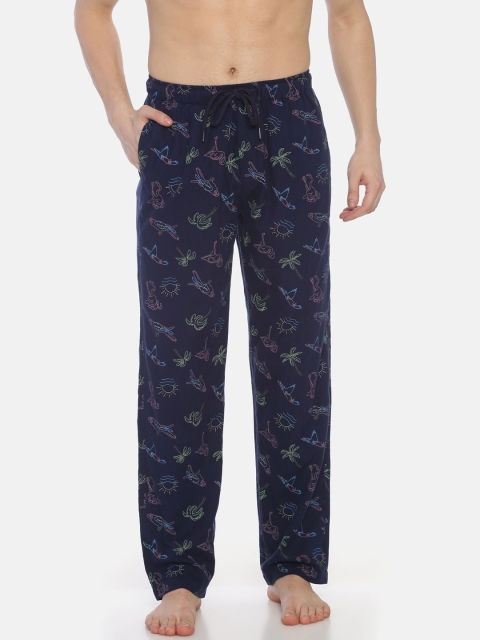 Bene Kleed Men Navy Blue Printed Lounge Pants