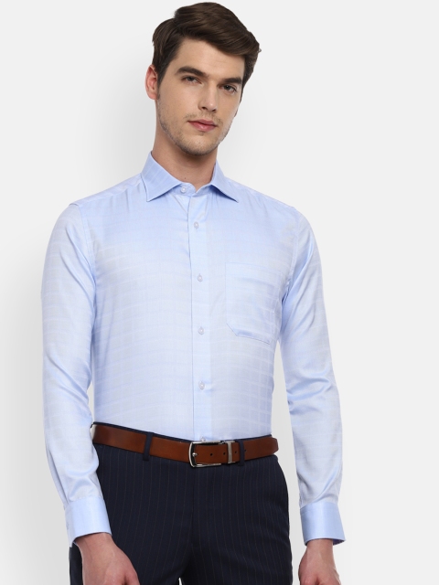 Louis Philippe Men Blue Regular Fit Solid Formal Shirt