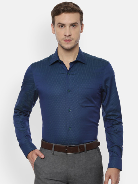 Louis Philippe Men Navy Blue Regular Fit Self Design Party Shirt 
Louis Philippe Men Navy Blue Regular Fit Self Design Party Shirt