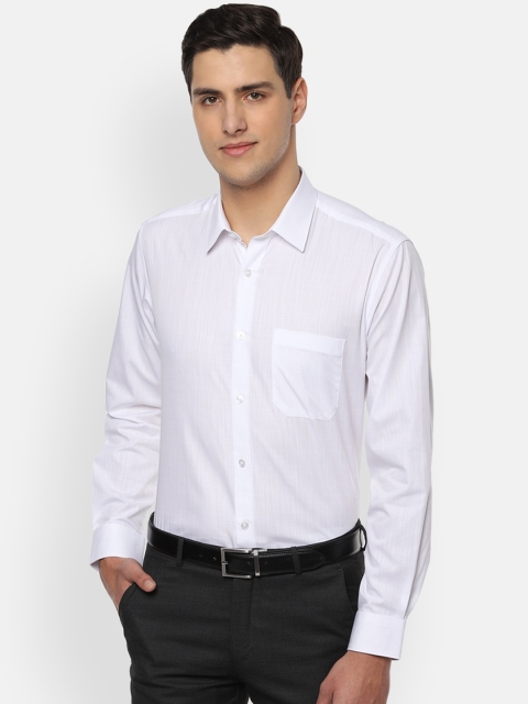 Louis Philippe Men White Classic Slim Fit Self Design Formal Shirt