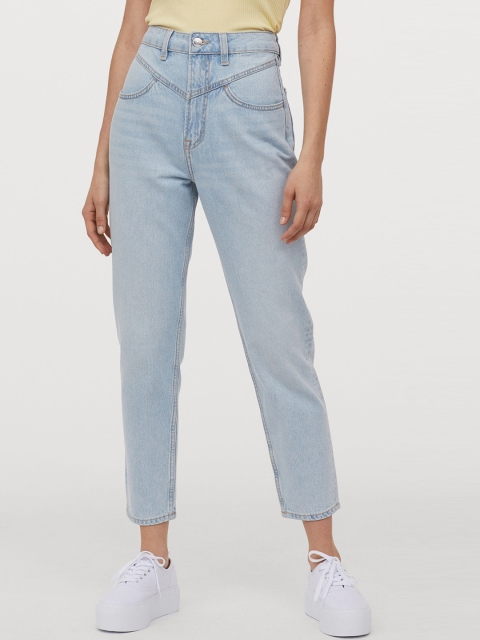 H&M Women Blue Mom High Ankle Jeans