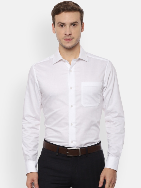 Louis Philippe Men White Classic Regular Fit Solid Formal Shirt
