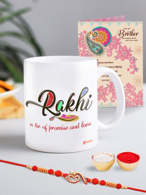 Archies Multicoloured 3-Piece Raksha Bandhan Mug, OM Rakhi & Greeting Card Gift Set, Multi
Archies Multicoloured 3-Piece Raksha Bandhan Mug, OM Rakhi & Greeting Card Gift Set, Multi