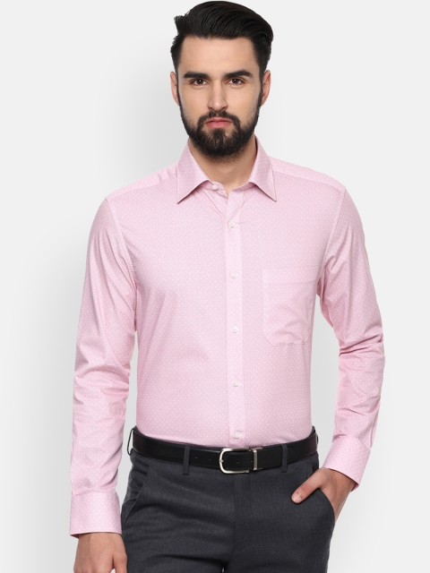 Louis Philippe Men Pink Classic Regular Fit Printed Formal Shirt