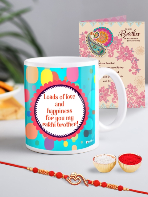 Archies Multicoloured 3-Piece Raksha Bandhan Mug, OM Rakhi & Greeting Card Gift Set, Multi
Archies Multicoloured 3-Piece Raksha Bandhan Mug, OM Rakhi & Greeting Card Gift Set, Multi