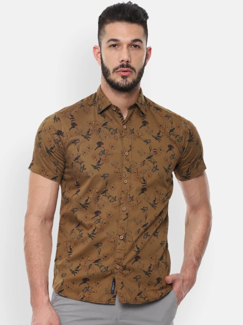 Louis Philippe Sport Men Brown Slim Fit Floral Print Casual Shirt