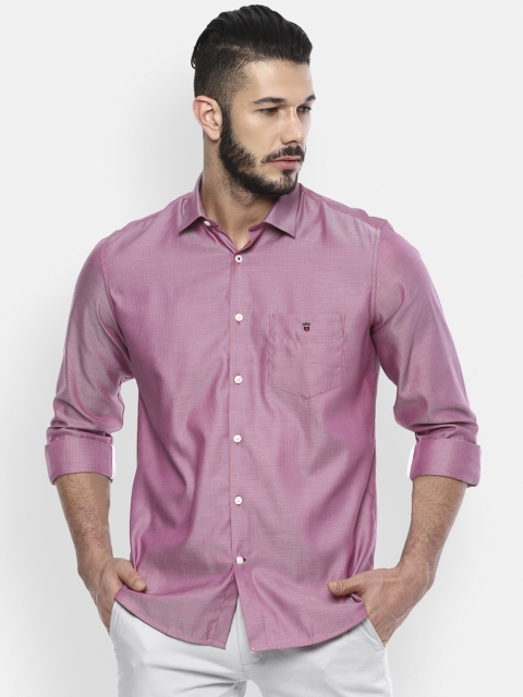 Louis Philippe Sport Men Pink & Blue Slim Fit Striped Casual Shirt