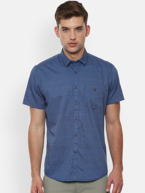 Louis Philippe Sport Men Blue Slim Fit Printed Casual Shirt