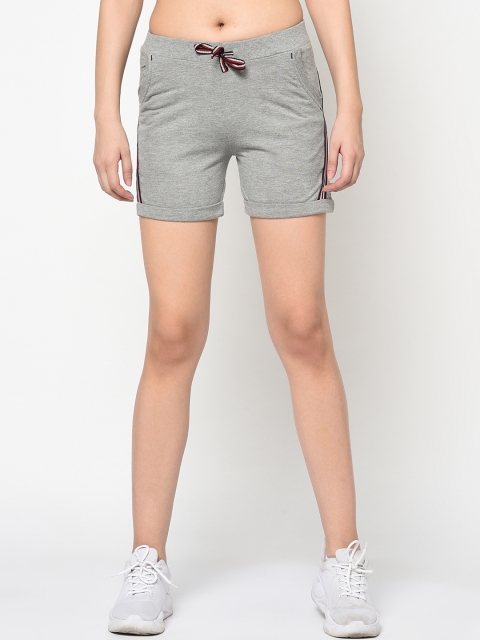 FEMEA Women Grey Solid Regular Fit Hot Pants