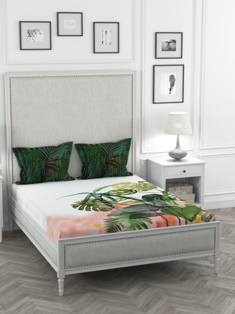 Portico New York White & Green Floral 144 TC Cotton 1 King Bedsheet with 2 Pillow Covers
Portico New York White & Green Floral 144 TC Cotton 1 King Bedsheet with 2 Pillow Covers