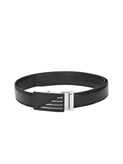 Pacific Gold Men Black Solid Genuine Leather Belt