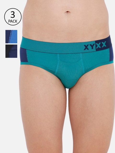 XYXX Men Pack Of 3 Colourblocked Ultra-Soft Antimicrobial Basic Briefs XYBRF3PCKN265, Blue