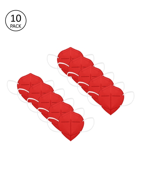 Status Unisex 10 Pcs Red 4-Ply Anti-Pollution N95 Mask