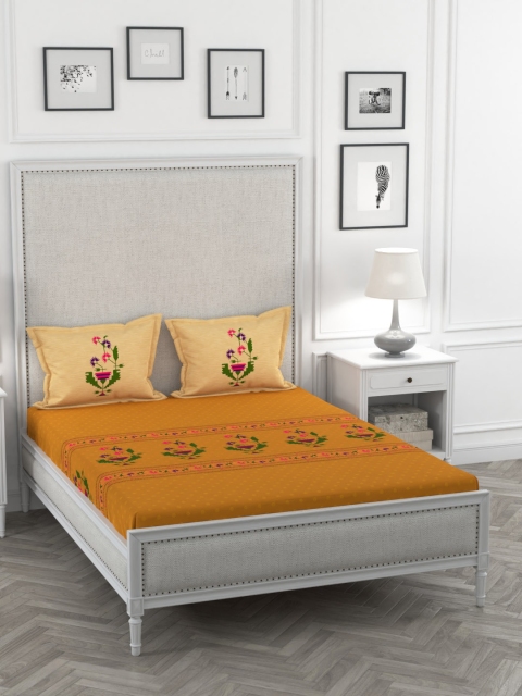 Portico New York Mustard Brown Printed 220 TC Cotton 1 King Bedsheet with 2 Pillow Covers
Portico New York Mustard Brown Printed 220 TC Cotton 1 King Bedsheet with 2 Pillow Covers