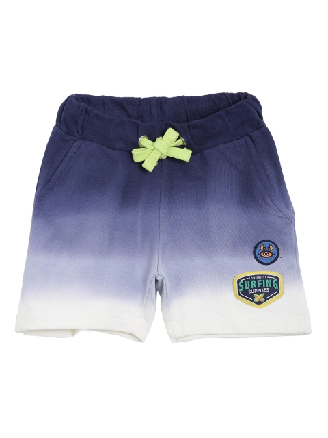 5.10.15 Boys Navy Blue & White Ombre Regular Fit Shorts