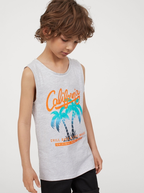H&M Boys Grey Printed Vest Top