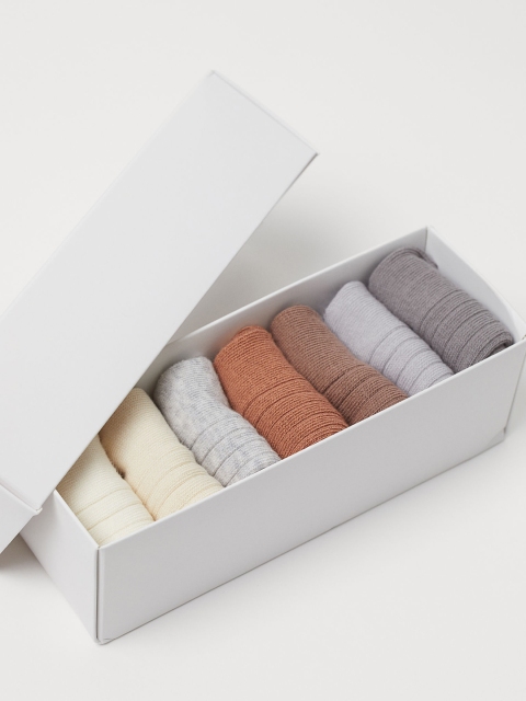 H&M Kids 7-Pack Trainer Socks, White