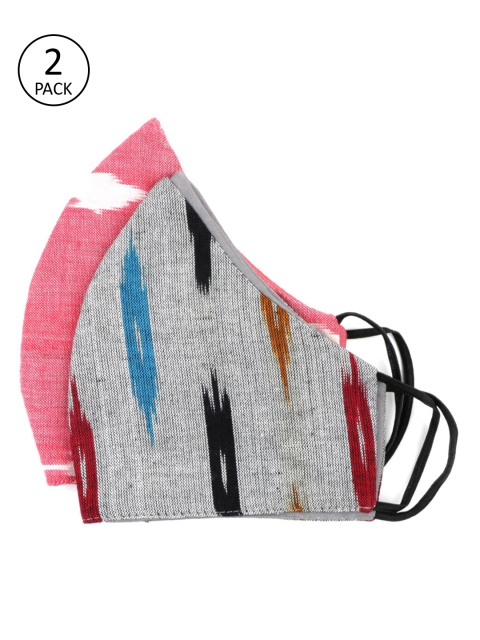 Carlton London Unisex Pack Of 2 3 Ply Cloth Mask, Pink