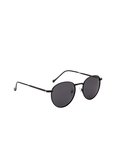 Ted Smith Unisex Round Sunglasses TS-S201988_BLK, Grey