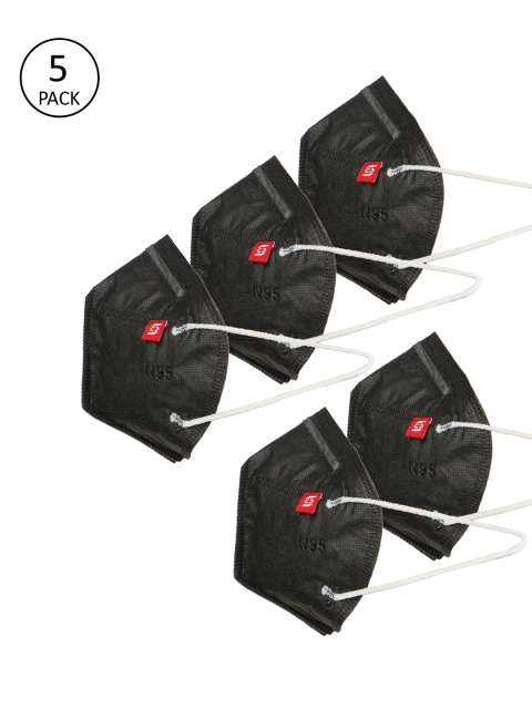 FROGGY Kids Black 5 Pcs 3Ply Protective Outdoor Face Masks