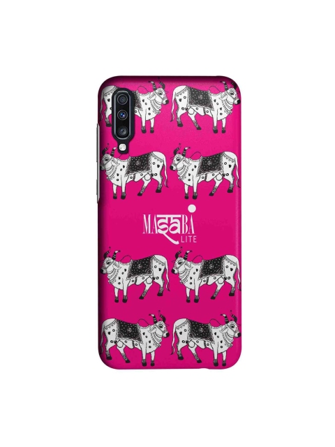 macmerise Pink & White Masaba Cow Print Sublime Samsung A70 Back Cover