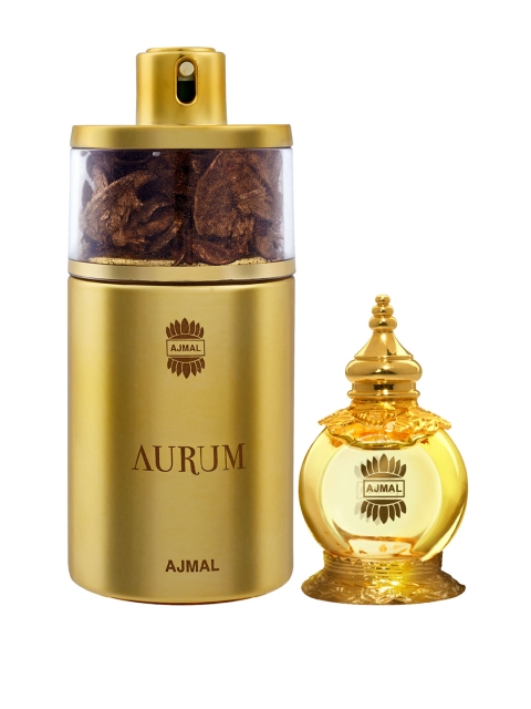 Ajmal Unisex Set of 2 Aurum EDP Perfume for skin 75ml & MukhallatAlWafa CP Attar 12ml, Multi
Ajmal Unisex Set of 2 Aurum EDP Perfume for skin 75ml & MukhallatAlWafa CP Attar 12ml, Multi