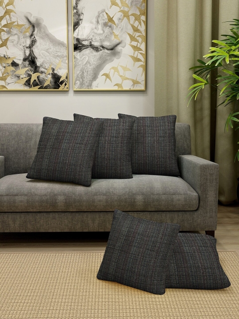KLOTTHE Set of 5 Black Cushions With Covers